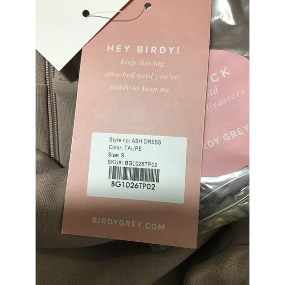 BIRDY GREY SZ S Taupe Cowl Sleeveless Crepe Ash Formal Party Maxi Dress NWT b109 - Picture 8 of 10